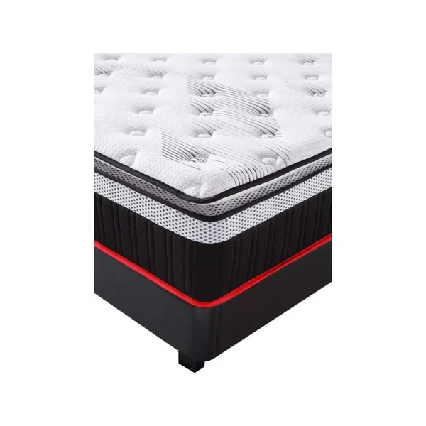Le moins cher 😍 Habitat Et Jardin Matelas Ressorts Ensachés + Surmatelas Intégré Costine – 160 X 200 Cm – Blanc/Noir 😍 3