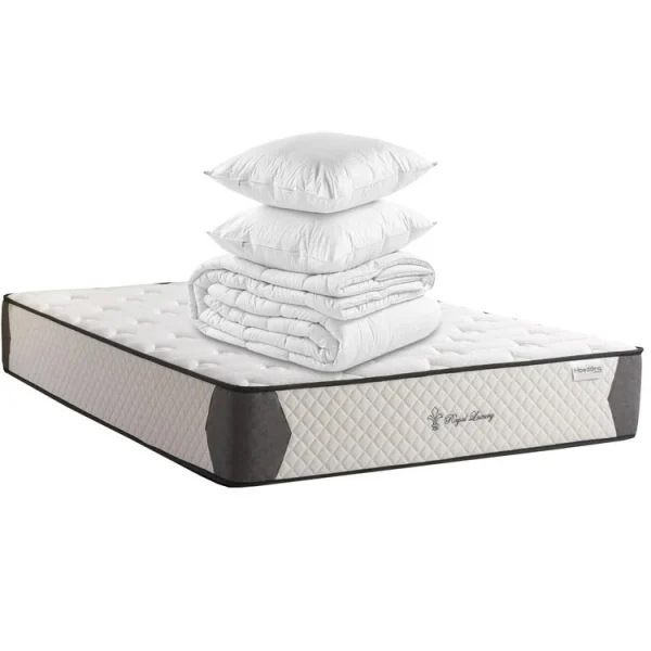 Meilleure vente 👏 HBEDDING Matelas Mémoire De Forme 180×200 Royal Luxury 22 Hbedding – Mousse HR 28kg, 22cm D’épaisseur + Couette + 2 Oreillers ✔️ 1