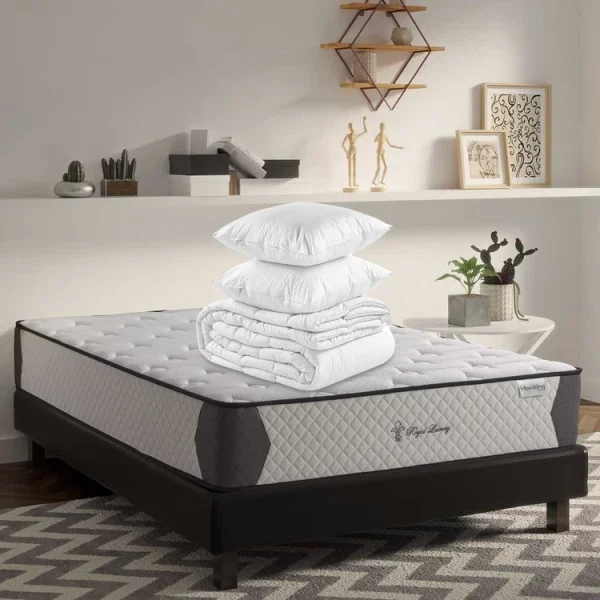 Meilleure vente 👏 HBEDDING Matelas Mémoire De Forme 180×200 Royal Luxury 22 Hbedding – Mousse HR 28kg, 22cm D’épaisseur + Couette + 2 Oreillers ✔️ 3